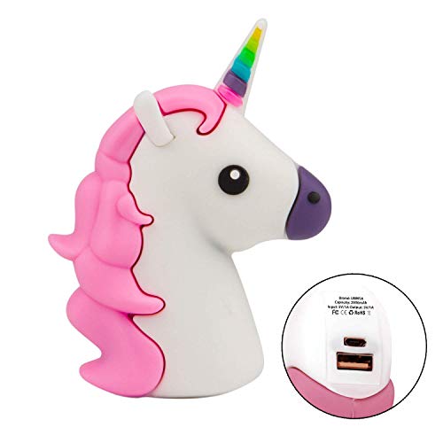 UBMSA cargador unicornio 2600mAh Cargadores Horse,portátil de la batería Diversión Pokemon GO,cargador externo del banco de la energía para el iPhone,Samsung,compatible con todos los smartphones