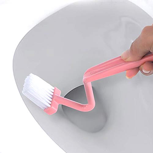 UEETEK 5 en forma de V aseo cepillos esponjas mango limpieza cepillos limpiadores (Color al azar)