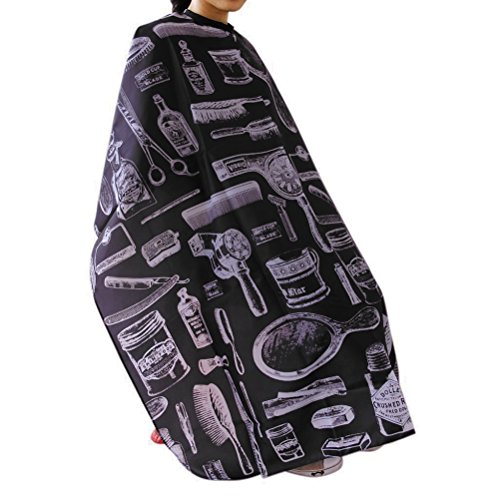 UEETEK Corte de pelo peluquería cabo paño delantal pelo estilo cabo equipo del salón con los botones y el corte de pelo herramientas diseño