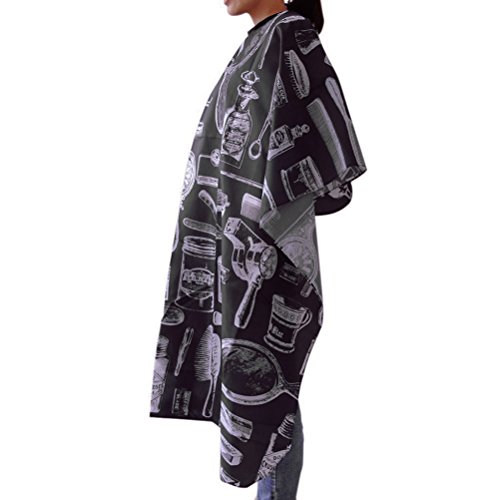 UEETEK Corte de pelo peluquería cabo paño delantal pelo estilo cabo equipo del salón con los botones y el corte de pelo herramientas diseño