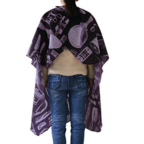 UEETEK Corte de pelo peluquería cabo paño delantal pelo estilo cabo equipo del salón con los botones y el corte de pelo herramientas diseño