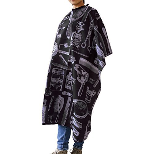 UEETEK Corte de pelo peluquería cabo paño delantal pelo estilo cabo equipo del salón con los botones y el corte de pelo herramientas diseño