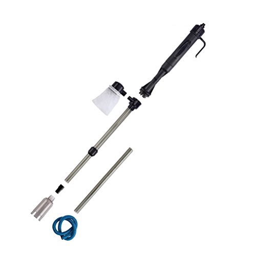 UEETEK Gravel Cleaner Acuario Batería Sifón Operado tanque de pescado Filtro de agua de vacío Limpiador Sifón Limpiador de filtro