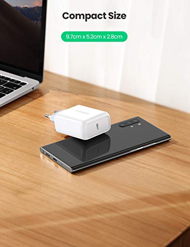 UGREEN 45W Cargador USB C, Cargador Power Delivery 3.0 Cargador Carga Rápida para Samsung S20 Ultra S10 Note 20 Note 10 Xiaomi Mi 9 Redmi 9 iPhone 11 X Huawei P20 iPad Pro 2020 Macbook Pro 13" Air 13"