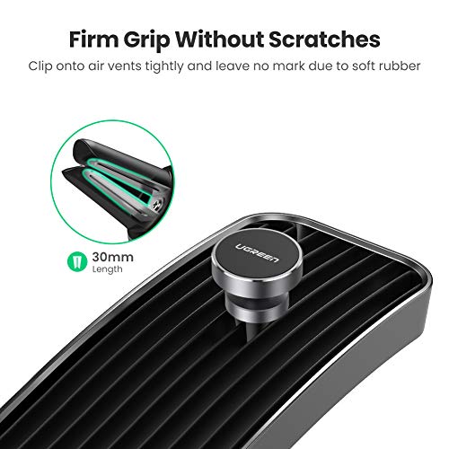 UGREEN Soporte Iman Coche Movil Soporte Magnetico Teléfono Móvil Coche para Rejilla del Aire 360° Rotación, Magnetic Car Mount para iPhone 11 Pro MAX X 8 Xiaomi Redmi Note 8 Samsung S20 Huawei P40