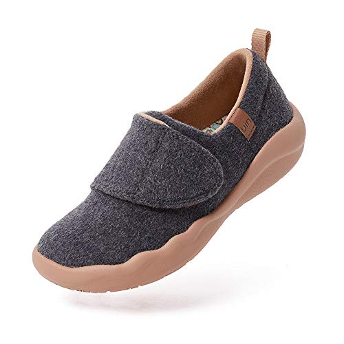 UIN Toledo II Mocasines Ligeros de Lana Gris Oscuro para niñas Zapatos sin Cordones para niños Zapatos Casuales para Caminar Zapatos de Viaje Zapatos de navegación Unisex (32)