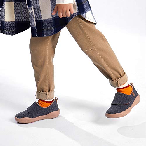 UIN Toledo II Mocasines Ligeros de Lana Gris Oscuro para niñas Zapatos sin Cordones para niños Zapatos Casuales para Caminar Zapatos de Viaje Zapatos de navegación Unisex (32)