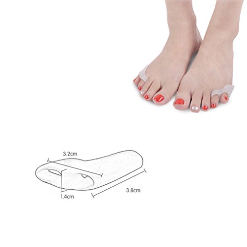ULTNICE 2Pcs Pinky Toe Straightener Toe Separator (Blanco)