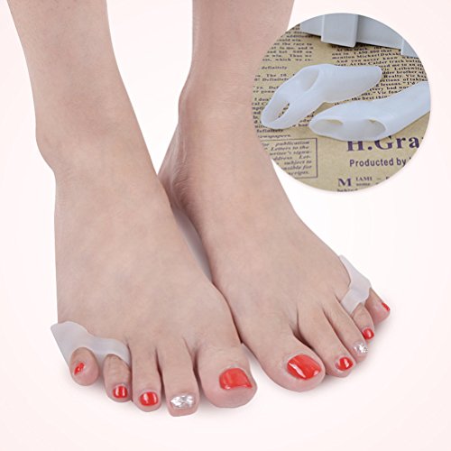 ULTNICE 2Pcs Pinky Toe Straightener Toe Separator (Blanco)
