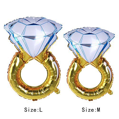 ULTNICE Globo de Anillo de Diamante para Boda Aniversario Despedida de Soltera Fiesta Decoración