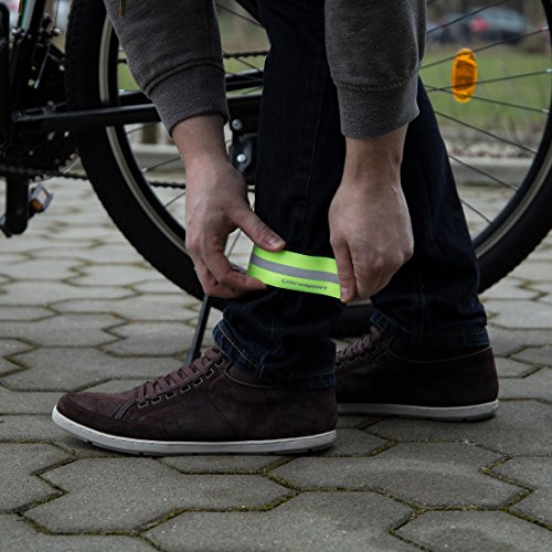 Ultrasport Banda reflectante; banda de reflejo de luz con velcro para mayor seguridad en cualquier actividad outdoor, amarillo neón