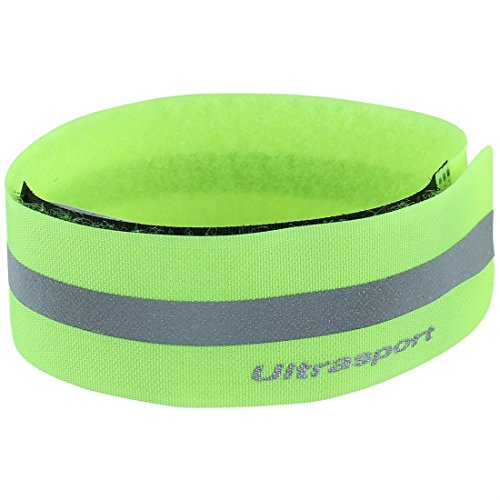 Ultrasport Banda reflectante; banda de reflejo de luz con velcro para mayor seguridad en cualquier actividad outdoor, amarillo neón
