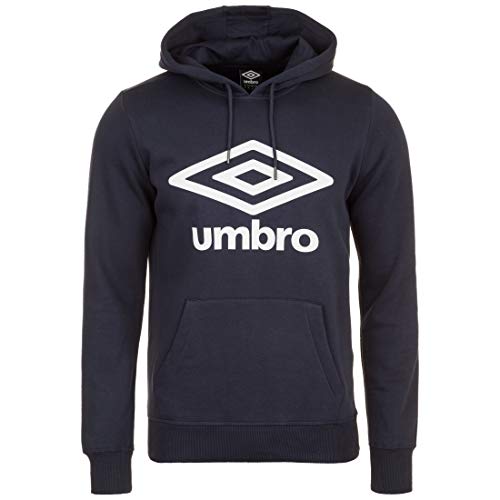UMBRO - Sudadera con capucha para hombre, talla M, color azul oscuro y blanco