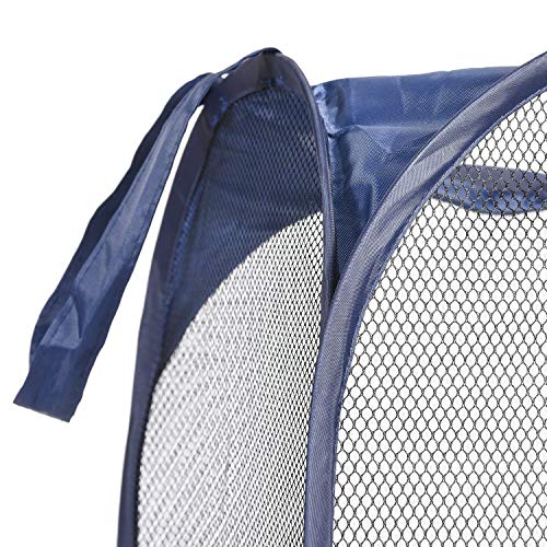 UMI. by Amazon - Cestos para la Colada Plegables, Juego de 2 Cestas para Ropa Sucia Pop-up con 2 Asas, Clasificador de Ropa Sucia, Azul