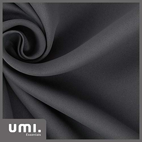UMI by Amazon Cortinas Dormitorio Moderno Blackout Curtain Suave para Ventanas de Habitación Juvenil con Ojales 2 Unidades 117 x 229 cm Gris Oscuro