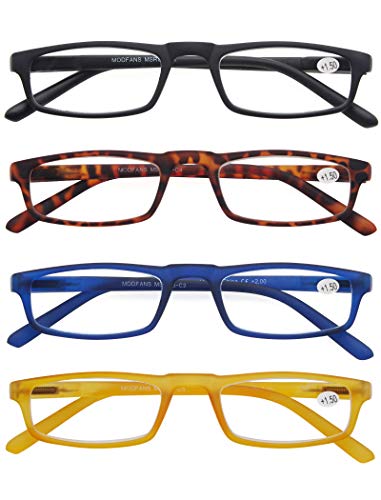 Un Pack de Cuatro Gafas de Lectura 2.5 para Hombres/Mujeres - Lente Clara,Vision Clara - Moda,Practicas,Ligeras,Comodas,Colores Negro-Azul-Marron-Amarillo