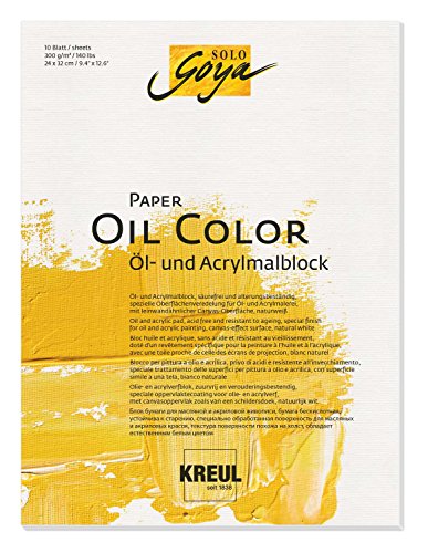 Unbekannt Solo Goya Paper Oil Color, Aceite y acrílico Veces Bloque, 10 Hojas