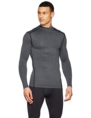 Under Armour Coldgear Armour Mock Camiseta De Manga Larga, Hombre, Gris (Carbon Heather/Black 090), M