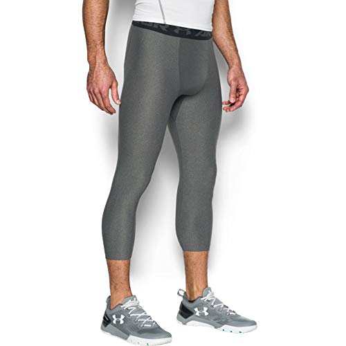 Under Armour HG Armour 2.0 3/4 Legging Leggings, Hombre, Gris (Carbon Heather/Black 090), XXL
