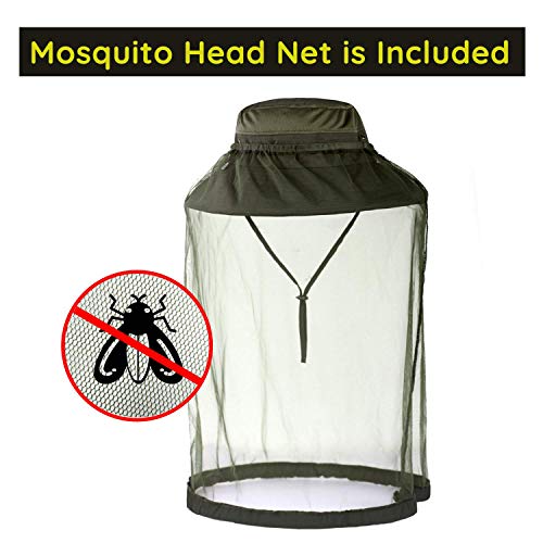 Unigear Sombrero para el Sol Gorro Pescador Anti-UV UPF50+ Gorra Pesca Solar ala Ancha Transpirable Multiusos con Velo y Mosquitera Protección Cuello Al Aire Libre (Verde)