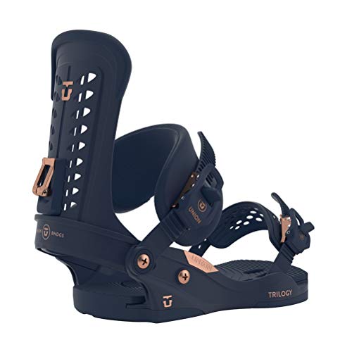 Union 2020 Trilogy - Fijaciones de snowboard para mujer, color gris cálido, Trilogy, azul marino, medium