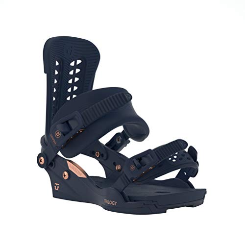 Union 2020 Trilogy - Fijaciones de snowboard para mujer, color gris cálido, Trilogy, azul marino, medium