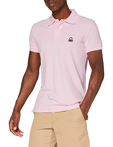 United Colors of Benetton Polo Slim Manica Corta, Rosa (Lilac Sachet 14p), X-Small para Hombre
