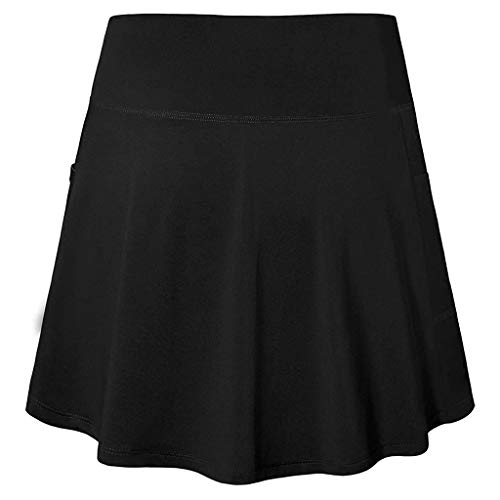 UNKN - Faldas de tenis para mujer con bolsillos elásticos para correr, yoga, con bolsillos de golf, Mujer, color Negro, tamaño M