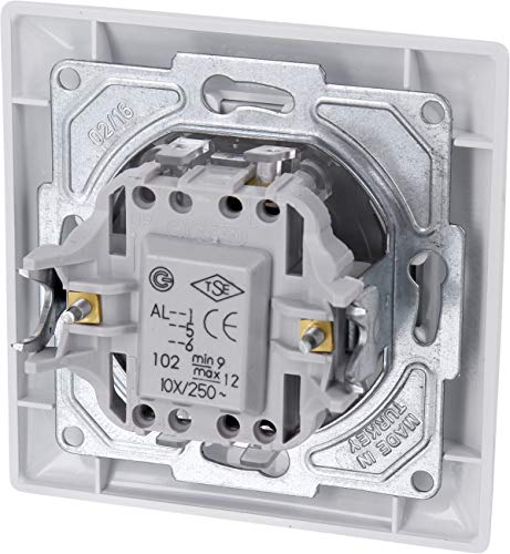 Up G1 – Interruptor de encendido y apagado con iluminación led, todo en uno, marco + caja para empotrar + cubierta protectora (color blanco puro)