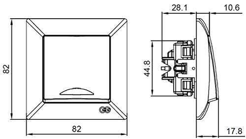 Up G1 – Interruptor de encendido y apagado con iluminación led, todo en uno, marco + caja para empotrar + cubierta protectora (color blanco puro)