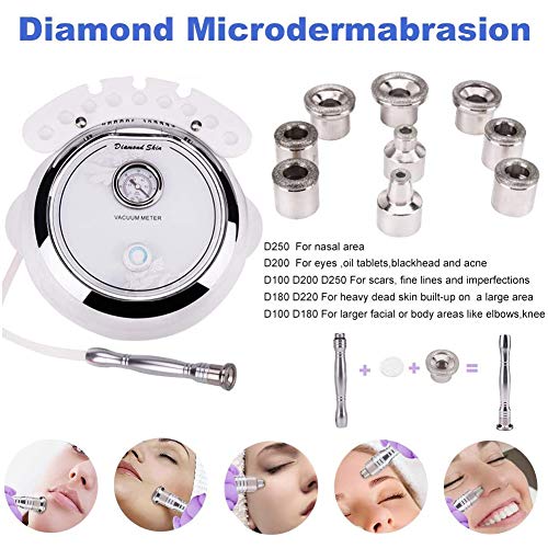 UPANV Máquina De Microdermoabrasión De Diamante 3 En 1, Equipo De Salón De Cuidado Facial para Uso Personal En El Hogar (Potencia De Succión Fuerte: 65-68 Cmhg) - Versión Mejorada