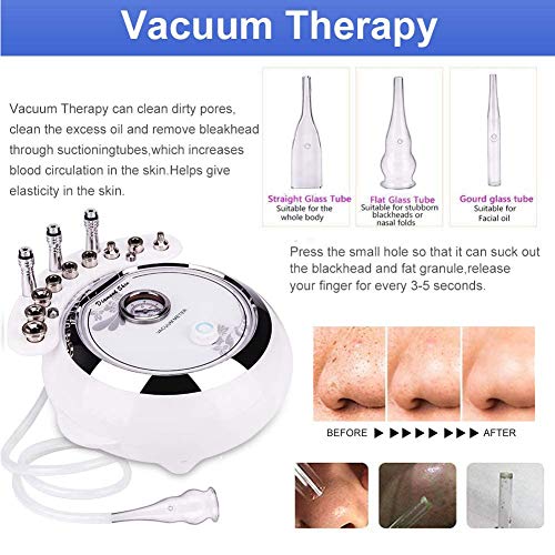 UPANV Máquina De Microdermoabrasión De Diamante 3 En 1, Equipo De Salón De Cuidado Facial para Uso Personal En El Hogar (Potencia De Succión Fuerte: 65-68 Cmhg) - Versión Mejorada