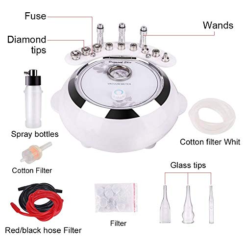 UPANV Máquina De Microdermoabrasión De Diamante 3 En 1, Equipo De Salón De Cuidado Facial para Uso Personal En El Hogar (Potencia De Succión Fuerte: 65-68 Cmhg) - Versión Mejorada
