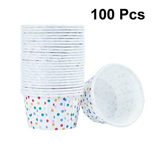 UPKOCH Papel Helado Copas Cartón Tazones Desechables Postre Yogur Aperitivos Snacks Contenedores 100 unids