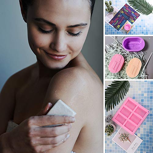 Uponer 15 Piezas Moldes de Jabón Silicona Que Hace moldes Cuadrado Redondo Ovalado Forma Reutilizables Forma Moldes para Hornear de Bricolaje Molde de Resina para Manualidades caseras Magdalenas