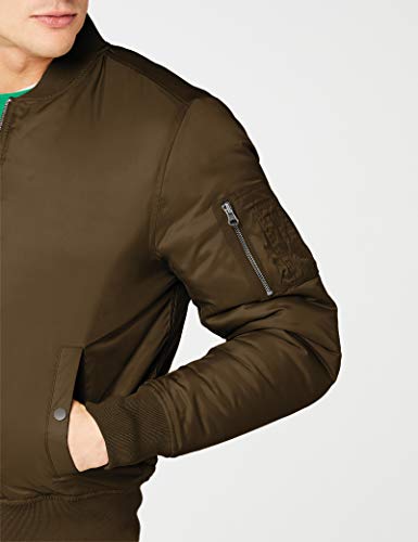 Urban Classics Basic Bomber Jacket, Dark Olive, S para Hombre