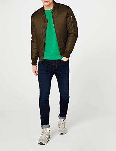 Urban Classics Basic Bomber Jacket, Dark Olive, S para Hombre