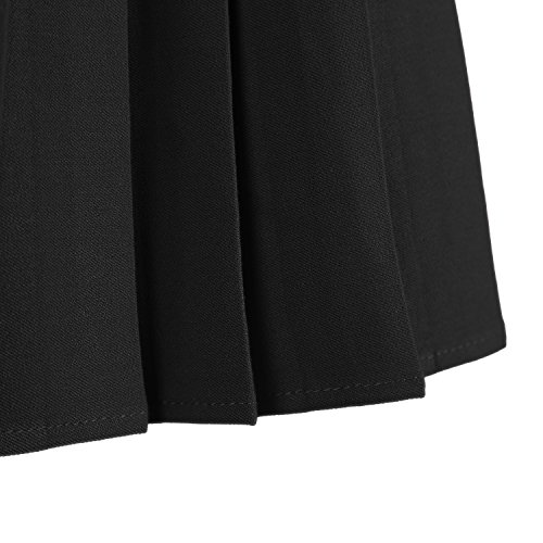 Urban GoCo Mujeres Falda Tenis Plisada Cintura Elástica Uniforme Escolar Mini Faldas Negro 2XL