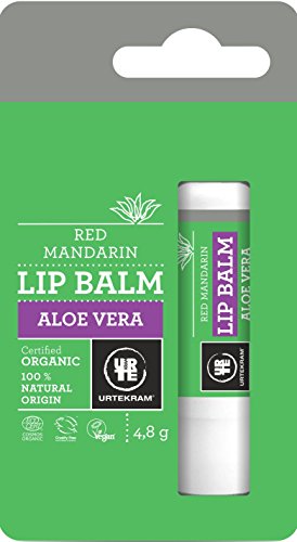 Urtekram Aloe Vera Labios Bálsamo BIO, Rojas Mandarin, 4,8 G