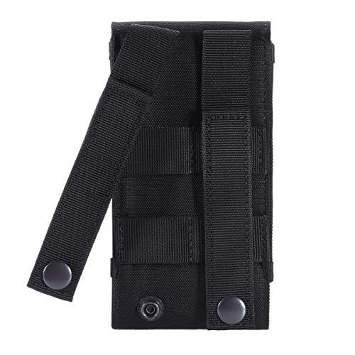 Urvoix Funda enganchar al cinturón y Llevar el teléfono móvil, diseño Militar de Camuflaje, Color Negro, tamaño L