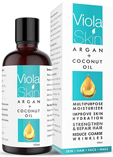 uSkin Care -Excepcional Aceite De Argán Orgánico Y Coco 2 En 1 Para El Cutis, Pelo, Piel Y Cuerpo ¡Reduce Las Arrugas, Mejora La Hidratación Y La Elasticidad De La Piel!
