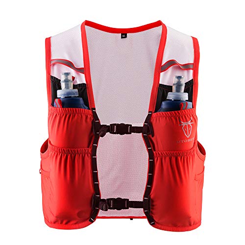 UTOBEST Mochila Running Hidratacion 3L Chaleco Hidratación Trail Running para Bicicleta Ciclismo Maraton Hombre Mujer(Red,L/XL)