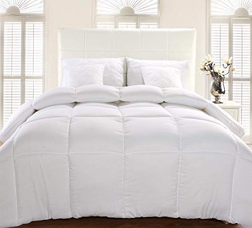 Utopia Bedding Edredón de Fibra, Fibra Hueca siliconada, 1400 gramo (Blanco, Cama 105)
