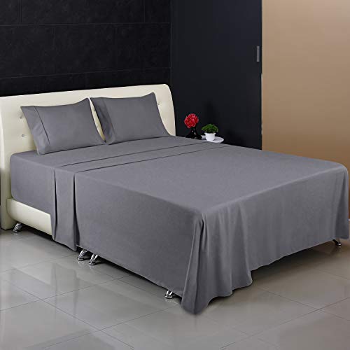 Utopia Bedding Juego Sábanas de Cama - Microfibra Cepillada - Sábanas y 2 Fundas de Almohada - (Cama 135, Gris)