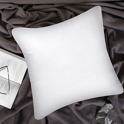Utopia Bedding Relleno de Cojín 45 x 45 cm (2 Unidades) - Funda de Mezcla de Algodón - Fibra Hueca Virgen siliconada - Almohadas de Sofá (Blanco)