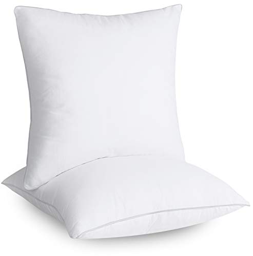 Utopia Bedding Relleno de Cojín 45 x 45 cm (2 Unidades) - Funda de Mezcla de Algodón - Fibra Hueca Virgen siliconada - Almohadas de Sofá (Blanco)