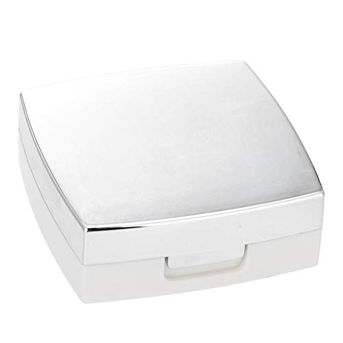 Uxsiya Caja de Espejo de 3 Colores Caja de Lentes de Contacto incorporada portátil con Pinzas para Lentes y Botella de solución de Lentes para Viajes Uso doméstico(Blanco)