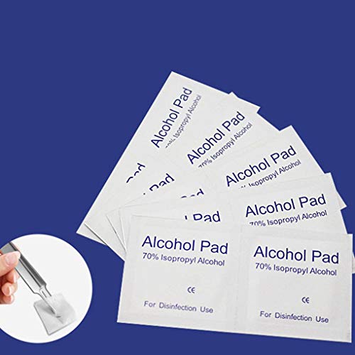 Uzinb 100PCS / Set de Maquillaje portátil hisopos con Alcohol Pads toallitas antisépticas de Limpieza Limpiador de esterilización de Primeros