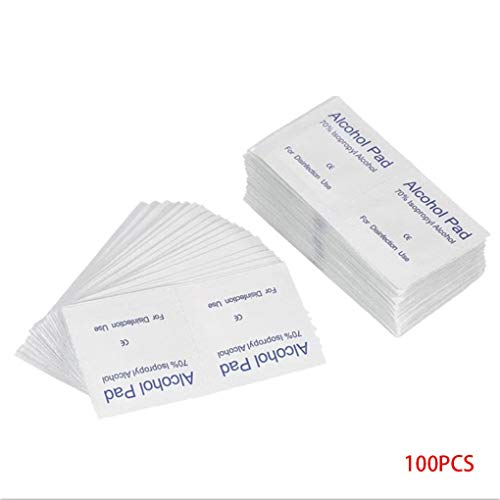 Uzinb 100PCS / Set de Maquillaje portátil hisopos con Alcohol Pads toallitas antisépticas de Limpieza Limpiador de esterilización de Primeros
