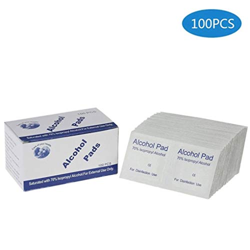 Uzinb 100PCS / Set de Maquillaje portátil hisopos con Alcohol Pads toallitas antisépticas de Limpieza Limpiador de esterilización de Primeros